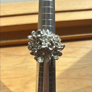 BCBGMaxAzria Silver Floral Ring